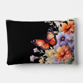 蝶とワイルドフラワーのパーソナライズ アクセサリーポーチ (裏面)