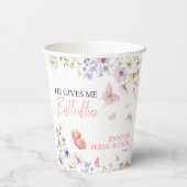 蝶とワイルドフラワーの花嫁シャワー 紙コップ (裏面)