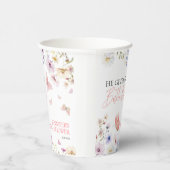 蝶とワイルドフラワーの花嫁シャワー 紙コップ (右)