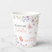 蝶とワイルドフラワーの花嫁シャワー 紙コップ (正面)