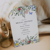 蝶とワイルドフラワーズブライダルシャワー 招待状