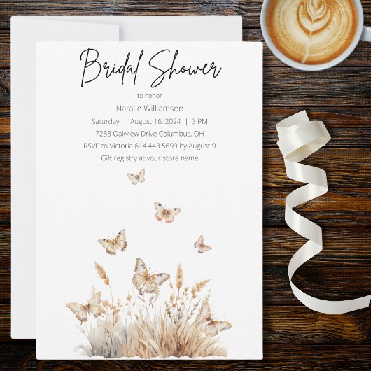 蝶とワイルドフラワーズブライダル 招待状