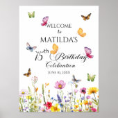 蝶とワイルドフラワーズ75th誕生日へようこそ ポスター (正面)