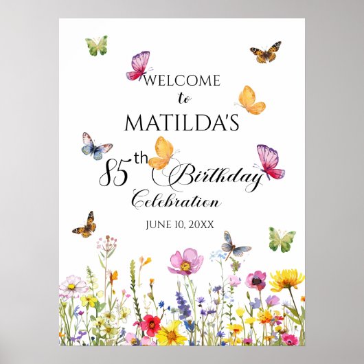 蝶とワイルドフラワーズ85th誕生日へようこそ ポスター (正面)