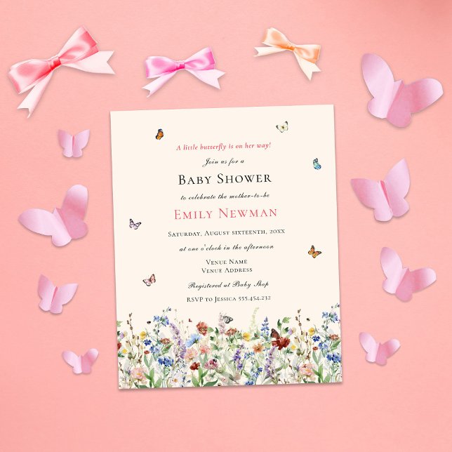 蝶とワイルドフラワーバジェットベビーシャワー (クリエイターアップロード済み)