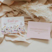 蝶とワイルドフラワーベビーシャワー サンキューカード