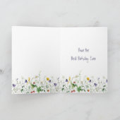 蝶とワイルドフラワー誕生日 カード (内部)