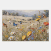 蝶とワイルドフラワー ラッピングペーパーシート (正面3)