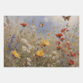 蝶とワイルドフラワー ラッピングペーパーシート (正面2)