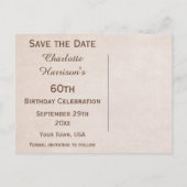 蝶とヴィンテージアーモンドブロッサム日付を保存 案内ポストカード (裏面)