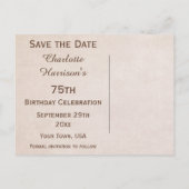 蝶とヴィンテージアーモンドブロッサム日付を保存 案内ポストカード (裏面)