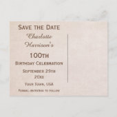 蝶とヴィンテージアーモンドブロッサム日付を保存 案内ポストカード (裏面)