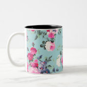 蝶とヴィンテージバラ母の日の贈り物 マグカップ (左)