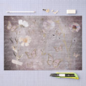 蝶と乾燥した花ティッシュペーパー 薄葉紙 (クラフト)