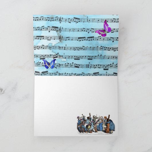 蝶と動物の農場オーケストラ父の日 カード (内部)