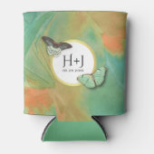 蝶と南西の色とモノグラム 缶クーラー (正面)