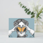 蝶と双眼鏡 ポストカード (スタンド正面)