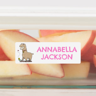 蝶と可愛いハッピーアルパパーソナライズされたカ ラベル