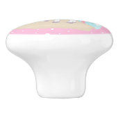 蝶と可愛いユニコーン。 セラミックノブ (側面)
