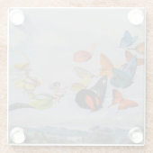 蝶と妖精の女王蝶の妖精 ガラスコースター (裏面)