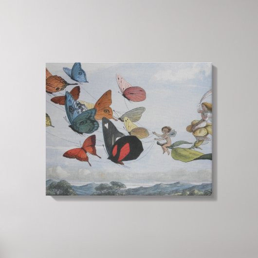 蝶と妖精の女王蝶の妖精 キャンバスプリント (正面)