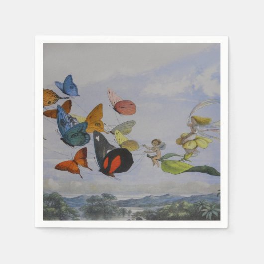 蝶と妖精の女王蝶の妖精 スタンダードカクテルナプキン (正面)