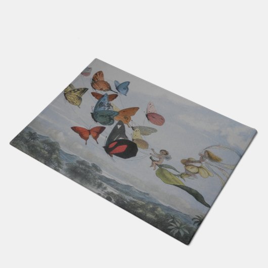 蝶と妖精の女王蝶の妖精 ドアマット (アングル)