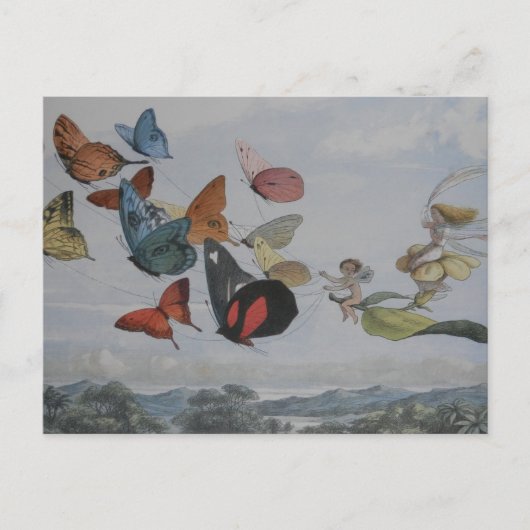 蝶と妖精の女王蝶の妖精 ポストカード (正面)