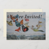 蝶と妖精の女王蝶の妖精 招待状 (正面/裏面)