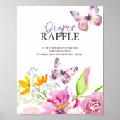 蝶と子守歌おむつラッフルベビーシャワー ポスター (正面)