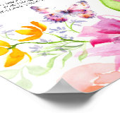 蝶と子守歌おむつラッフルベビーシャワー ポスター (角)