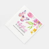 蝶と子守歌ベビーシャワー水色 スタンダードランチョンナプキン (角)