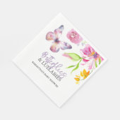 蝶と子守歌ベビーシャワー水色 スタンダードランチョンナプキン (角)