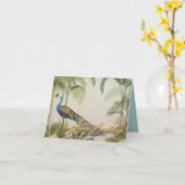 蝶と孔雀ハッピーバースデー カード (黄色い花)