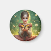 蝶と小さなドラゴンキーパー マグネット (正面)