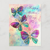蝶と幸せな母の日のカード ポストカード (正面)