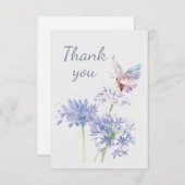蝶と庭の花ありがとう サンキューカード (正面/裏面)