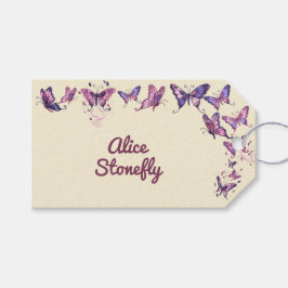 蝶と庭の誕生日パーティー ギフトタグ