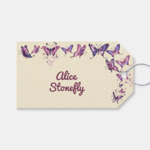 蝶と庭の誕生日パーティー ギフトタグ