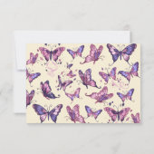 蝶と庭の誕生日パーティー サンキューカード (裏面)