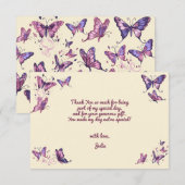 蝶と庭の誕生日パーティー サンキューカード (正面/裏面)