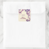 蝶と庭の誕生日パーティー スクエアシール (バッグ)