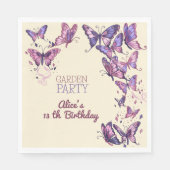 蝶と庭の誕生日パーティー スタンダードランチョンナプキン (正面)