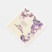 蝶と庭の誕生日パーティー スタンダードランチョンナプキン (角)