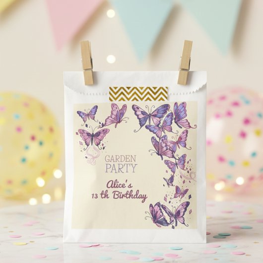 蝶と庭の誕生日パーティー フェイバーバッグ