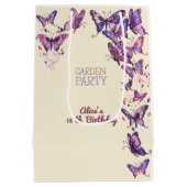 蝶と庭の誕生日パーティー ミディアムペーパーバッグ (裏面)