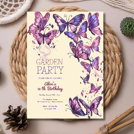 蝶と庭の誕生日パーティー 招待状