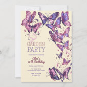 蝶と庭の誕生日パーティー 招待状 (正面)