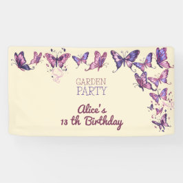 蝶と庭の誕生日パーティー 横断幕