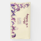 蝶と庭の誕生日パーティー 横断幕 (縦)